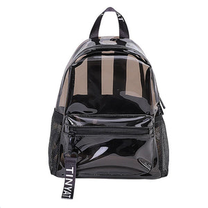 Transparent PVC Backpack Women's Jelly Bag Waterproof Beach Schoolbag