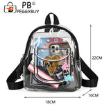 Transparent Backpack Waterproof Letter Love PVC Women College Students
