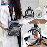 Clear PVC Backpack Waterproof Love Letter College Students Shoulder Bag