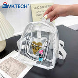 Clear PVC Backpack Waterproof Love Letter College Students Shoulder Bag