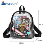 Clear PVC Backpack Waterproof Love Letter College Students Shoulder Bag