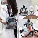 Transparent Backpack Waterproof Letter Love PVC Women College Students