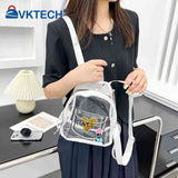 Clear PVC Backpack Waterproof Love Letter College Students Shoulder Bag