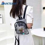 Clear PVC Backpack Waterproof Love Letter College Students Shoulder Bag