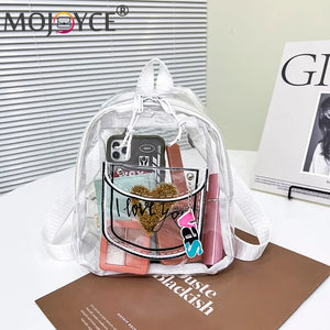Transparent Waterproof Letter Love PVC Schoolbag for Women