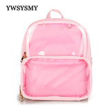 Transparent Backpack Women Bags PVC Jelly Waterproof Student School Bags