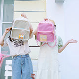 Transparent Backpack Women Bags PVC Jelly Waterproof Student School Bags