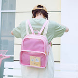 Transparent Backpack Women Bags PVC Jelly Waterproof Student School Bags