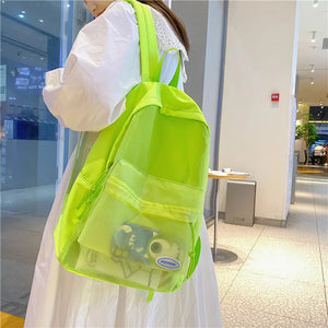 Transparent Backpack Women Teenage Girls School Bag Clear PVC Solid Bags
