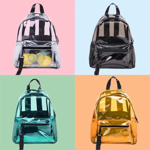 Women's Transparent Jelly Backpack Waterproof PVC Beach Travel Bag