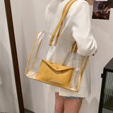 2pcs/set Transparent PVC Clear Bag Women Handbag
