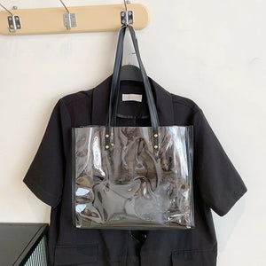 Transparent Bag Women Bag 2pcs/set Handbag PVC Clear Bag