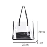 Transparent Bag Women Bag 2pcs/set Handbag PVC Clear Bag