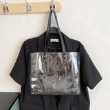 2pcs/set Transparent PVC Clear Bag Women Handbag