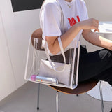 Transparent Bag Women Bag 2pcs/set Handbag PVC Clear Bag High Handbags Feminina