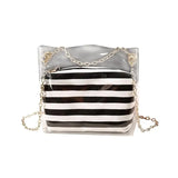 Clear Shoulder Bag Women Handbag Messenger Bag with Inner Bag