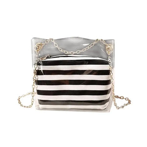 Clear Shoulder Bag Women Handbag Messenger Bag with Inner Bag