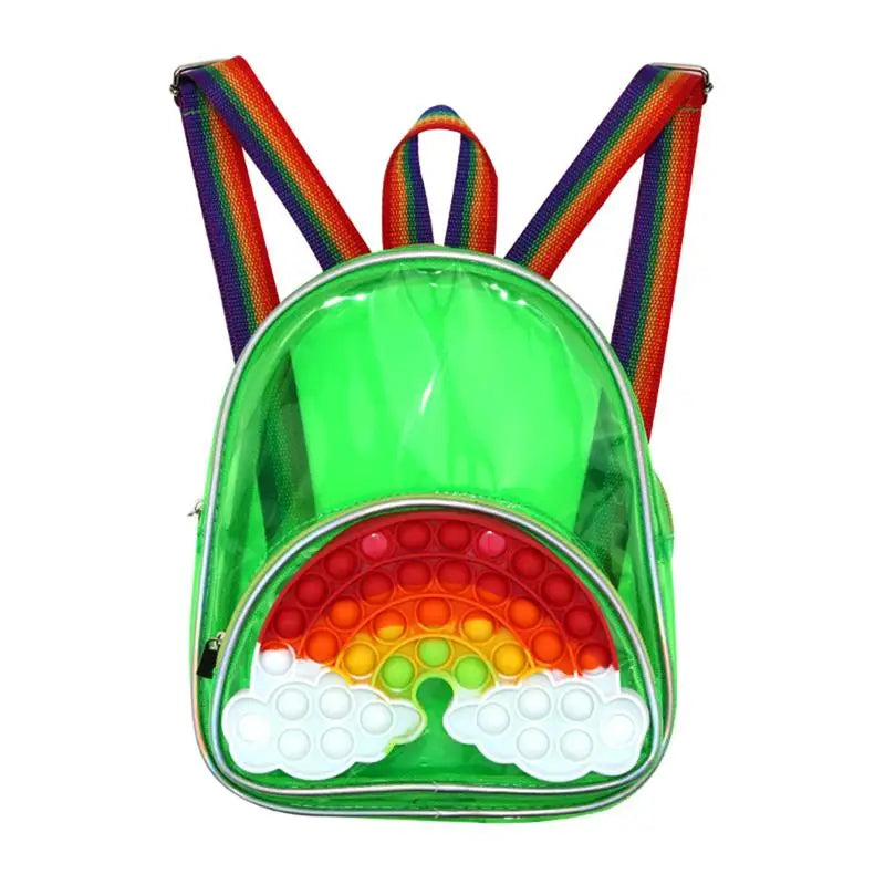 Transparent Candy Backpacks Fidget Toy Push Bubble School Bag Waterproof