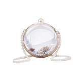 Clear PVC Small Round Bag Mini Women Handbags Chain Shoulder Messenger Bag