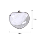 Heart Shape Acrylic Evening Bag Silver Chain Shoulder Bag Purses And Handbags
