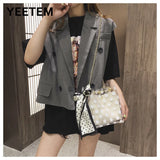 Transparent Composite Bag Polka Dot Printing Bowknot Chain PVC Woman Bag