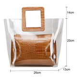 Transparent Composite Bags For Women Summer Beach Bag Female Clear Candy Handbag