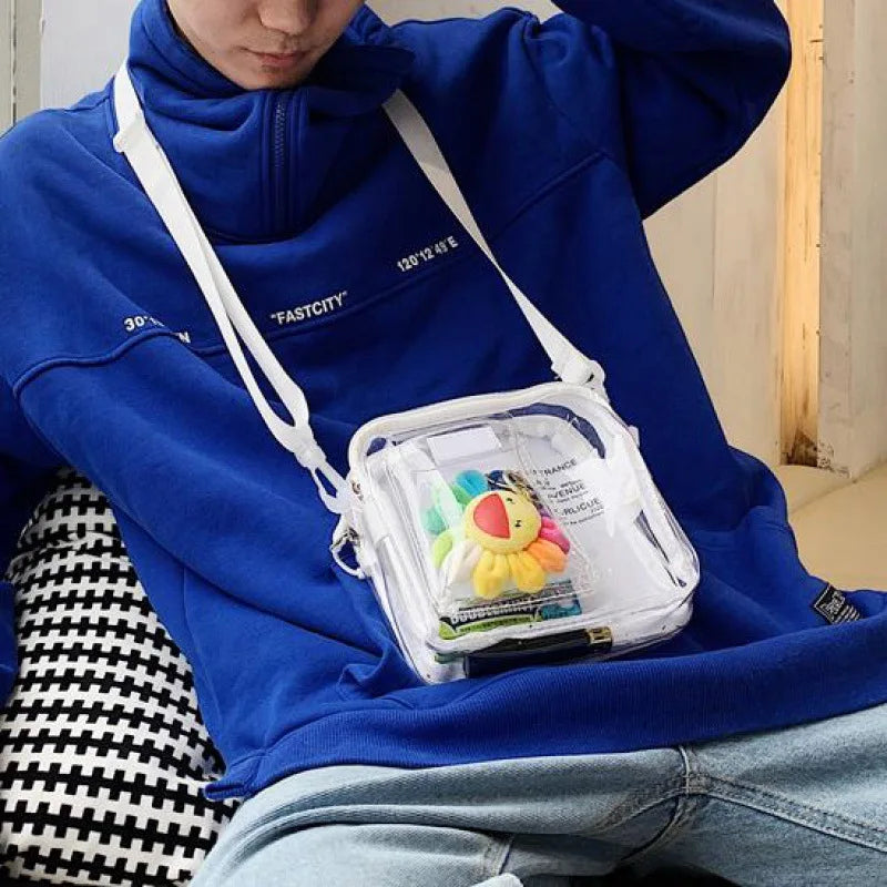 Transparent Crossbody Bags Zipper Mini All-match Couples PVC Harajuku Purses