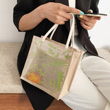 Transparent Graffiti Handbag Crystal PVC Women Shoulder Beach Jelly Purse