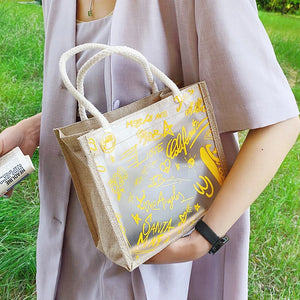 Transparent Graffiti Handbag Crystal PVC Women Shoulder Beach Jelly Purse