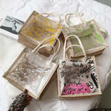 Transparent Graffiti Handbag Crystal PVC Women Shoulder Beach Jelly Purse