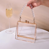 Clear Handbag Top Handle Purse for Women Bride Party Evening