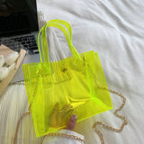 Transparent Jelly Bag Women's Handbags Candy Clear Shoulder Bags for Female