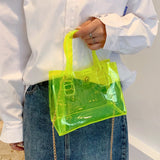 Transparent Jelly Bag Women's Handbags Candy Clear Shoulder Bags for Female