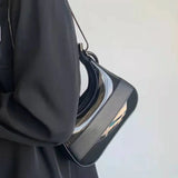 Transparent Jelly Bag Summer Shoulder Armpit Handbag Lock Flap Crossbody Purse