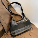 Transparent Jelly Bag Summer Shoulder Armpit Handbag Lock Flap Crossbody Purse