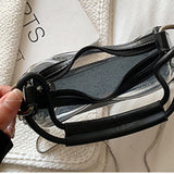 Transparent Jelly Bag Summer Shoulder Armpit Handbag Lock Flap Crossbody Purse