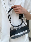 Transparent Jelly Bag Summer Shoulder Armpit Handbag Lock Flap Crossbody Purse