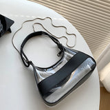 Transparent Jelly Bag Summer Shoulder Armpit Handbag Lock Flap Crossbody Purse