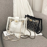 Transparent Jelly Big Bag PVC Women's Handbag Chain Shoulder