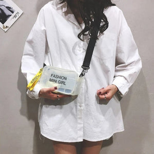 Transparent Laser Crossbody Bag Women Candy Letter Mini Shoulder