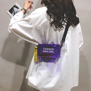 Transparent Laser Crossbody Bag Women PVC Jelly Small Tote Bag