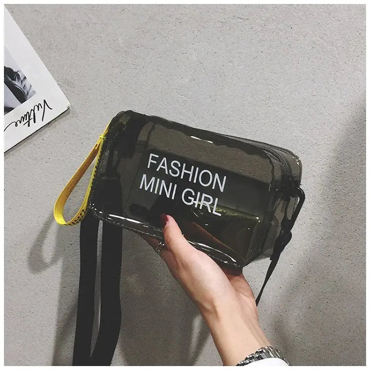 Transparent Laser Crossbody Bag Women Candy Letter Mini Shoulder