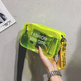 Transparent Laser Crossbody Bag Women Candy Letter Mini Shoulder