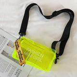Transparent Laser Crossbody Bag Candy Letter Mini Shoulder Messenger Bag