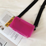Transparent Laser Crossbody Bag Candy Letter Mini Shoulder Messenger Bag