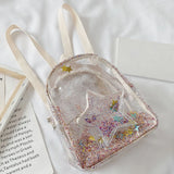 Kids Glitter Stars PVC Backpack - Small School Travel Bag