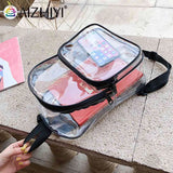 Transparent PVC Backpacks Women Clear School Bags Knapsacks Shoulder Bags