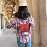 Transparent PVC Backpacks Women Clear School Bags Knapsacks Shoulder Bags