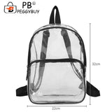 Transparent PVC Backpacks Women Clear School Bags Knapsacks Shoulder Bags