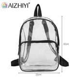 Transparent PVC Backpacks Women Clear School Bags Knapsacks Shoulder Bags